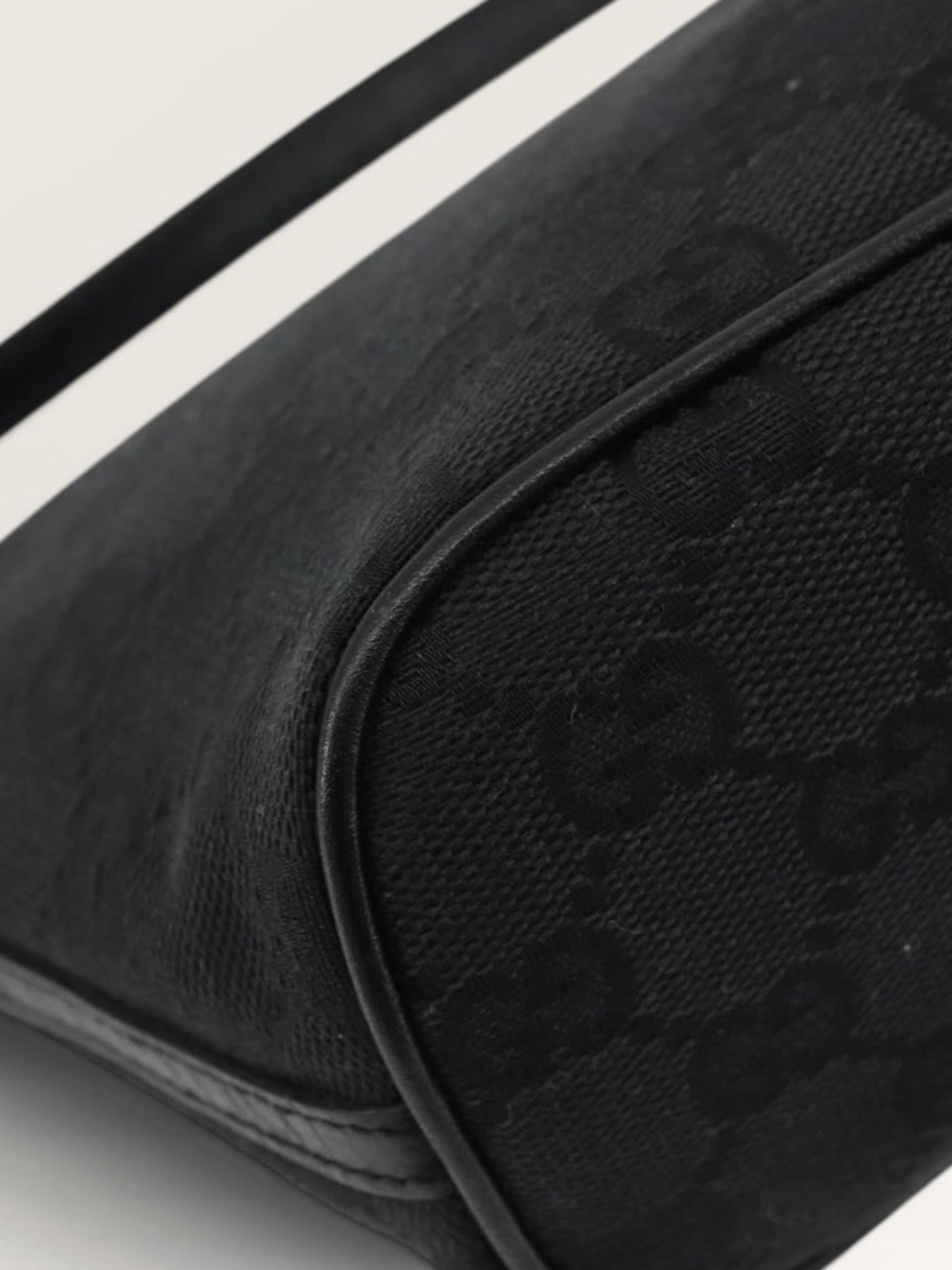 Gucci GG Canvas Boat Pochette Black Mini Shoulder Bag Silver Hardware - Picture 5 of 16